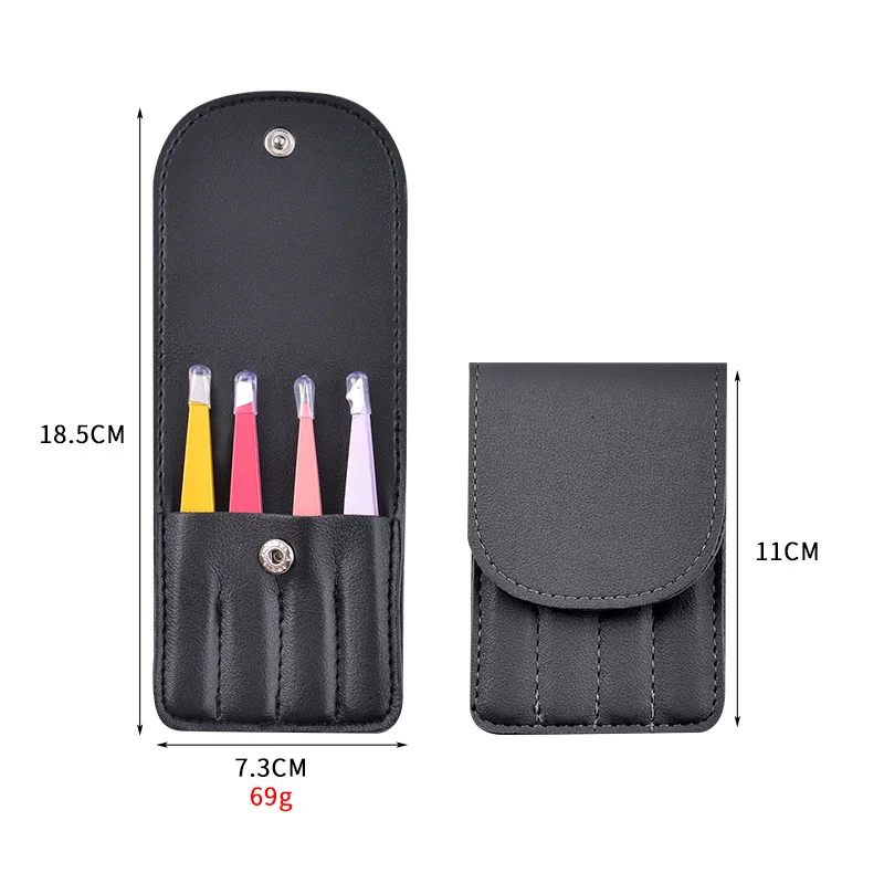 Kerstcadeau Schoonheidspincet 4-delige set van kleurrijke roestvrijstalen professionele wenkbrauwclip Valse wimper make-uptools