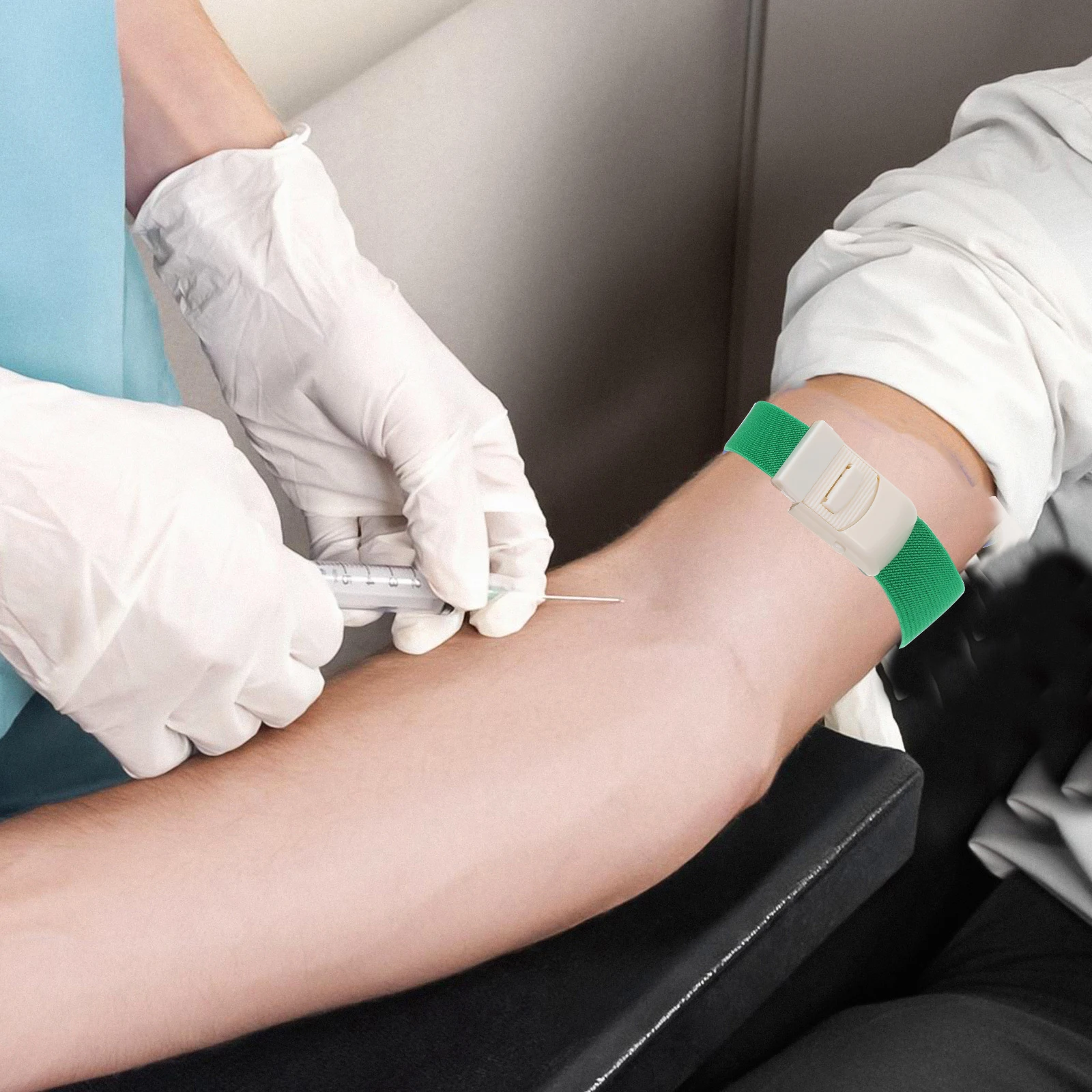 

6pcs Abs Clasp Elastic Medical Tourniquet For Venous Blood Collection Quick Release Buckle Style Emergency Outdoor Use