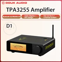Amplificador Ampapa D1 estéreo HiFi Blueooth 5,2, amplificador de Audio doméstico de 2,0 canales con medidores de VU digitales HPF 300Wx2