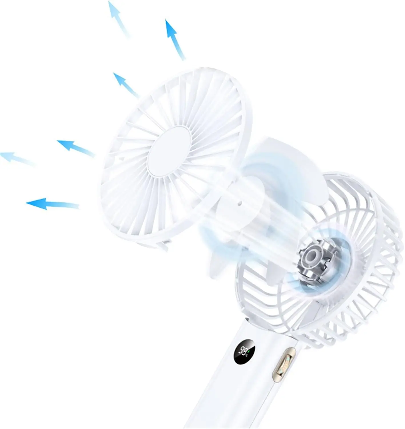 مروحة تبريد هادئة، مراوح محمولة قوية مع شاشة عرض لمكتب غرفة النوم والاستخدام الخارجي