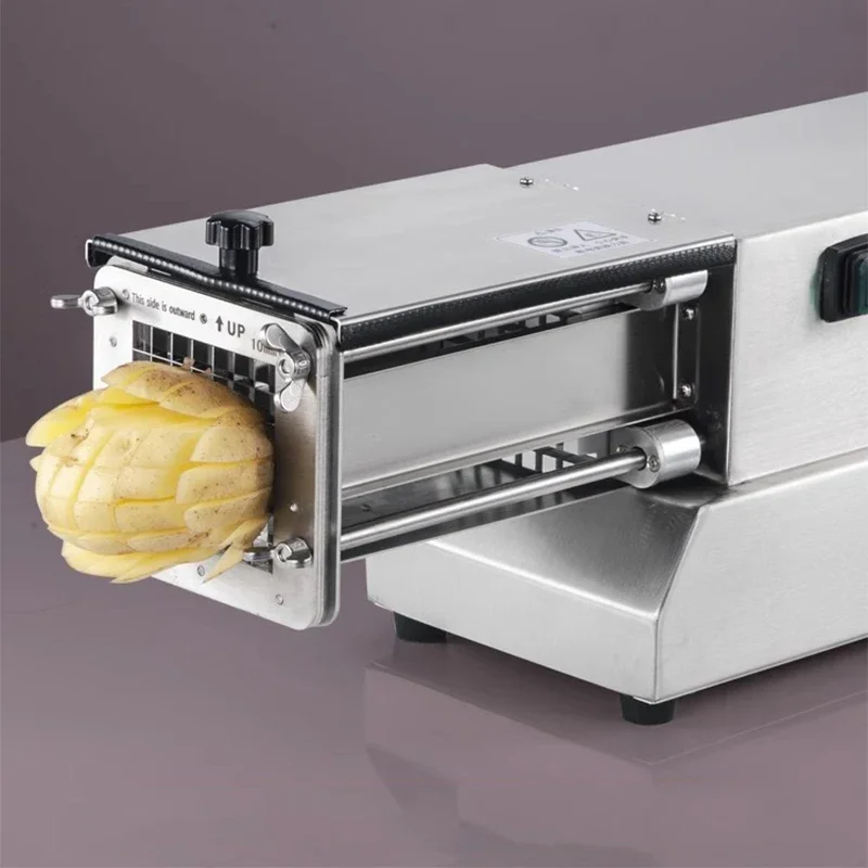 آلة قطع رقائق البطاطس 8 مللي متر/10 مللي متر/12 مللي متر قطاعة الخضراوات شريط بطاطس كهربائي صنع أداة لخيار الجزرة