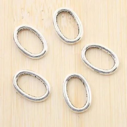 50pcs 13.7*9.6mm tibetan silver Alloy charm oval shaped pendants No hole HWG1666