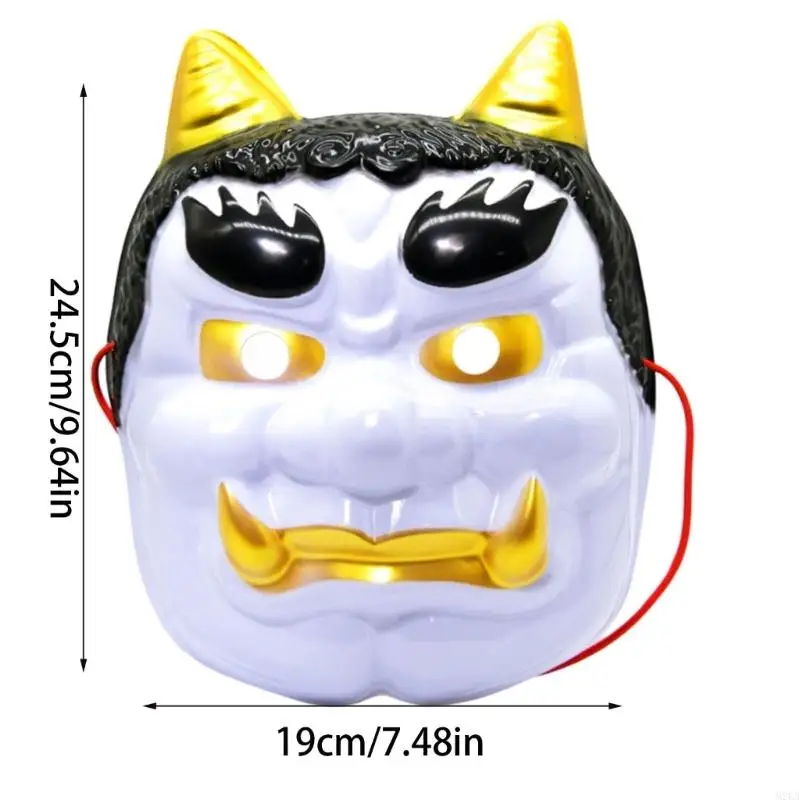 2025 새로운 친화적 인 재사용 가능한 일본 오니 마스크 편안한 역할 놀이 마스크 여성과 소녀를위한 PVC 의상 액세서리