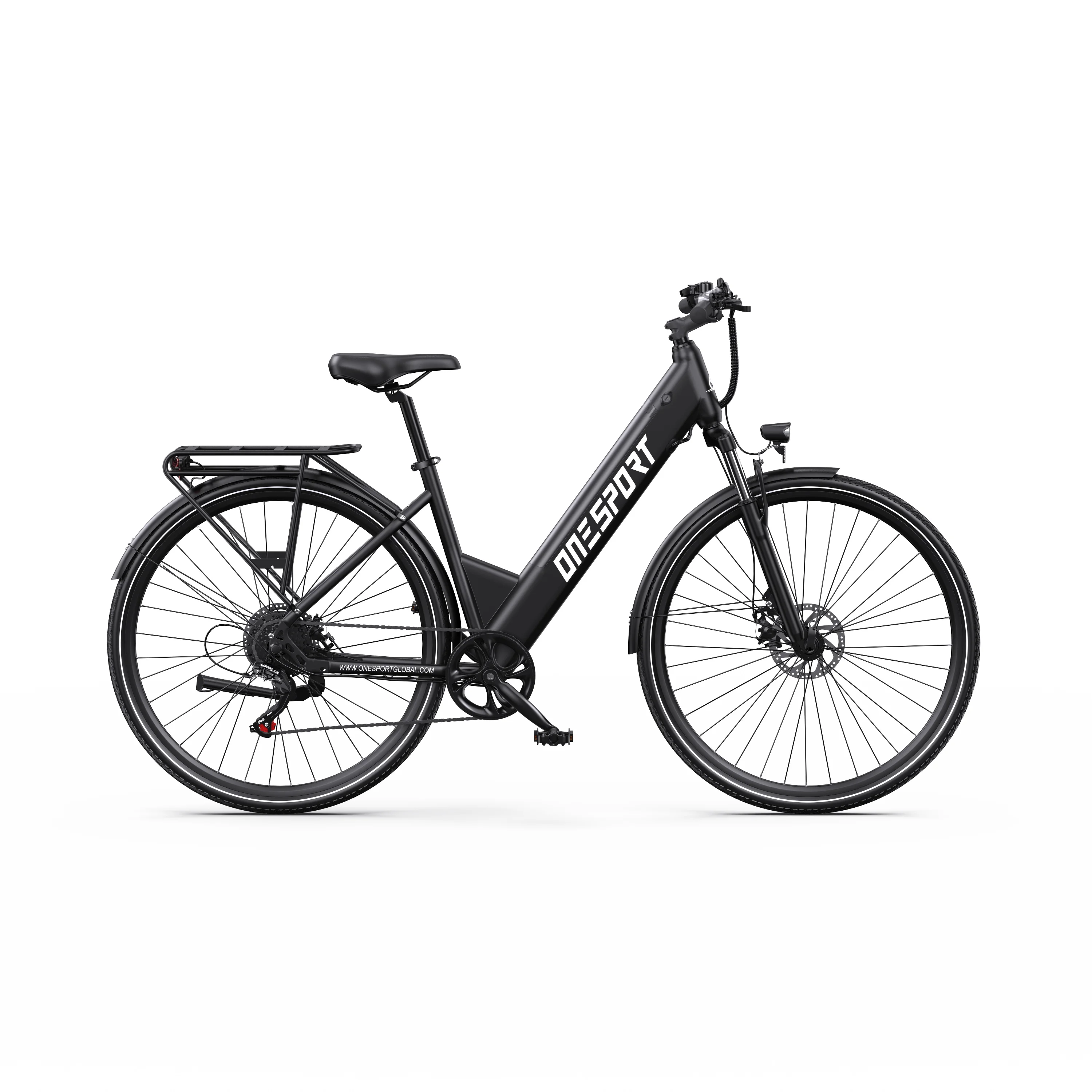 ONESPORT OT12 E-Bike 250W Motor 36V13AH Batterij Hydraulische Schokdemper Vooraan Elektrische Fiets 7 Versnellingen 27,5-Inch Band Elektrische Fiets