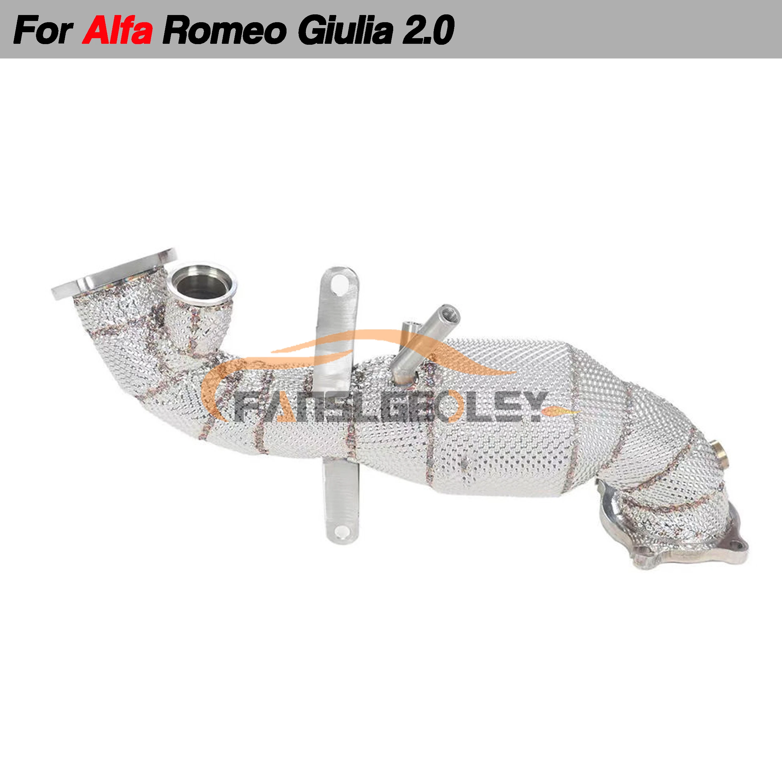 

For Alfa Romeo Giulia 2.0T Steel Downpipe Performance Exhaust System With Heat shield and catalytic converter Headers