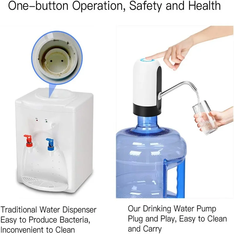 Drinking Fountain Water Bottle Pump Home Garden Automatic Switch One Click Kitchen Dining Room Mini Electric USB Charging Carboy