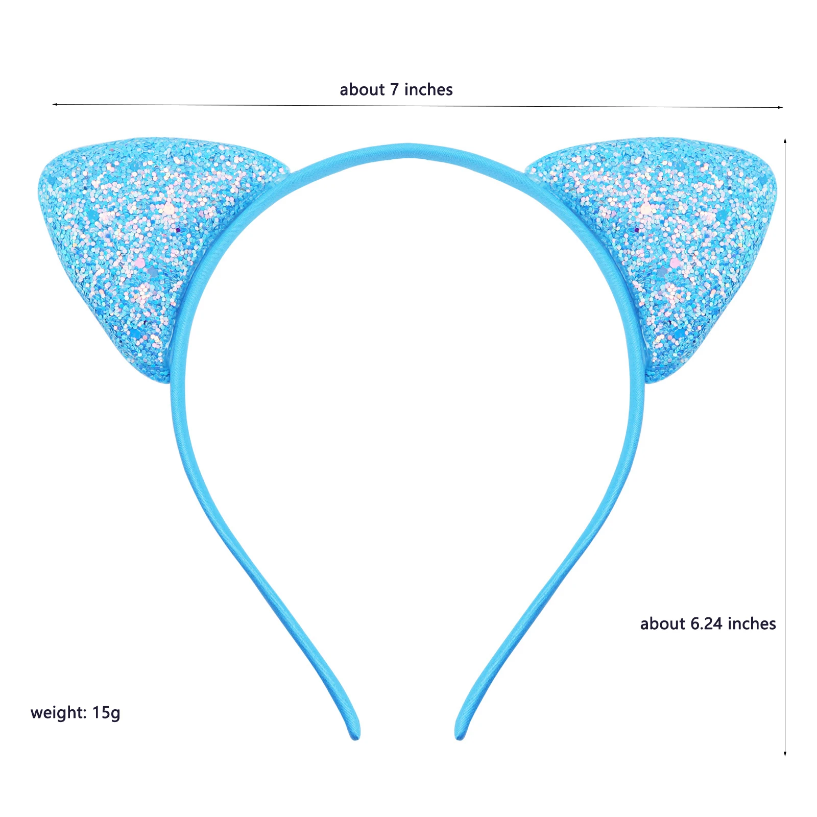 Diadema con orejas de gato para niñas y mujeres, diademas con purpurina, accesorios para el cabello con orejas bonitas, diademas con orejas de gato, aros para el cabello Multicolor