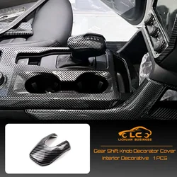 1pc ABS Gear Shift Knob Decorator Cover Carbon Fiber Color Interior Decorative for Ford Ranger Everest 2023