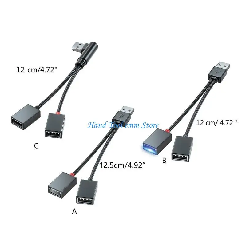 H37F USB Splitter Cable Adapter สำหรับรถยนต์, โรงเรียน, สำนักงานการถ่ายโอนข้อมูล