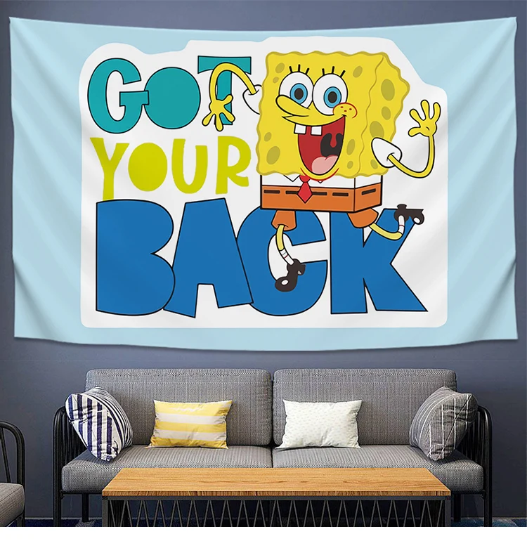 SpongeBob SquarePants Cartoon Tapestry Living Room Decoration Hanging Cloth Bedroom Background Wall Tapestry wall decoration