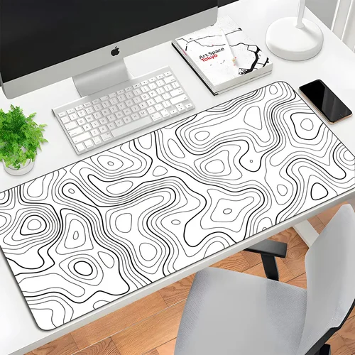 Imagen 2 del producto Alfombrilla de ratón grande para juegos de contorno topográfico, alfombrilla protectora para teclado de escritorio y escritorio, accesorios de escritorio de oficina, regalos