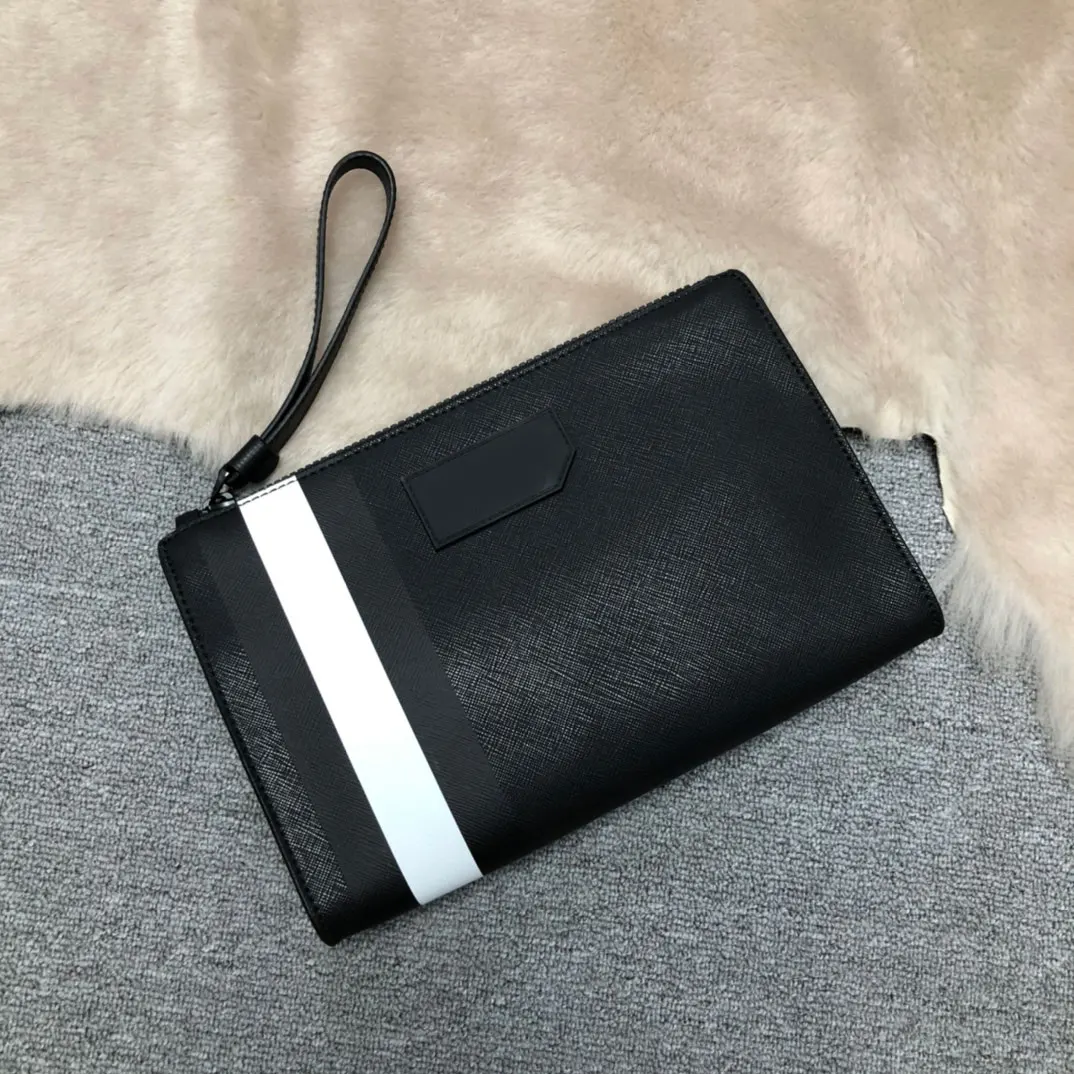 Luxury B Design wallet Men's Classic Striped Color Card Bag Wallet Black Money Clip Leather Clutch Bag Casual Card Holder