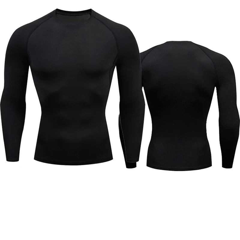 Men Sport T Shirt Fitness Running Shirt Quick Dry Long Sleeve Compression Tops Tee Workout Training Sport Gym Shirt Rashgard Men