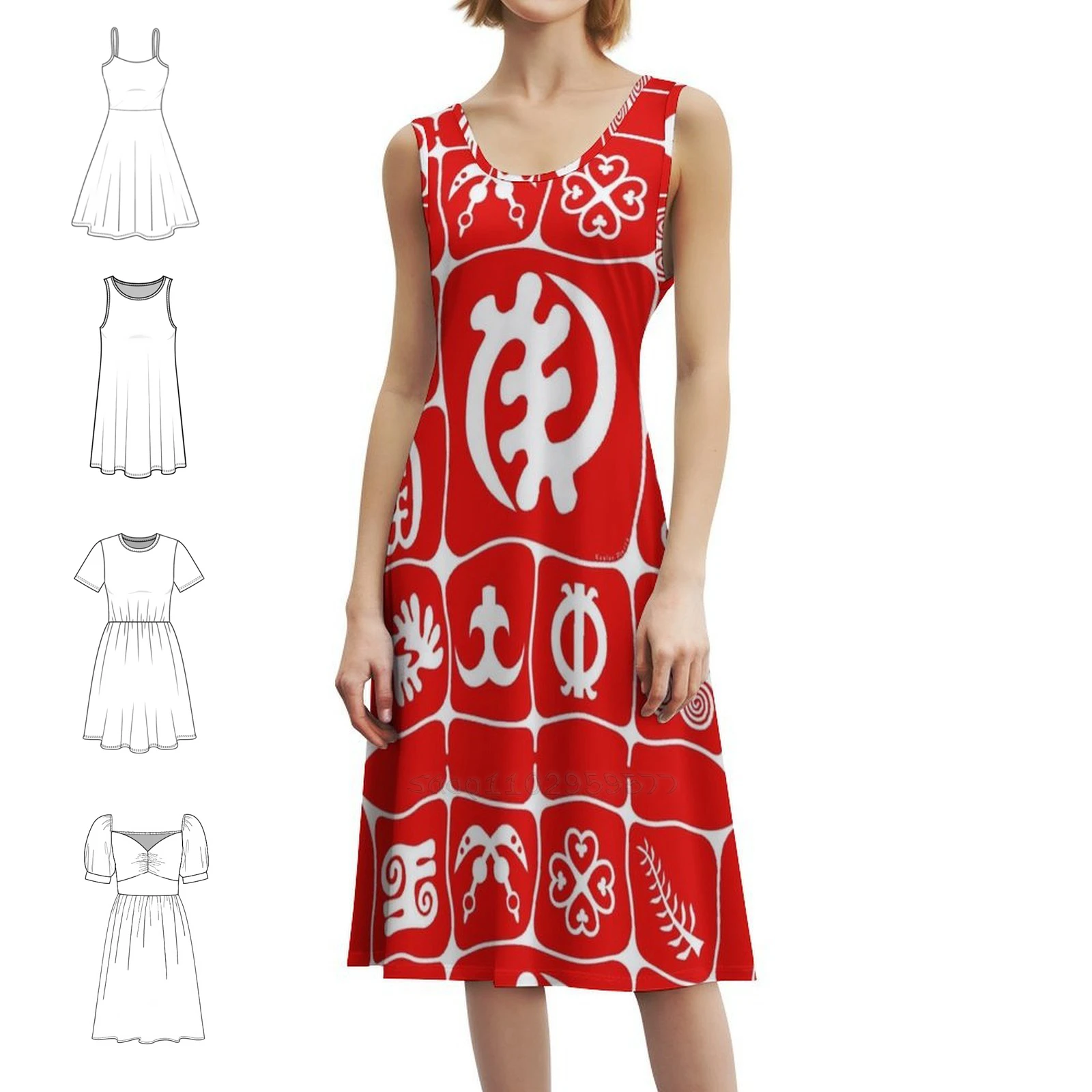 

Винтажное богемное платье Gye Nyame с пышными рукавами или вариантами без рукавов для женщин, платье Gye Nyame Adinkra Ghana Ghanaian, народная вечеринка