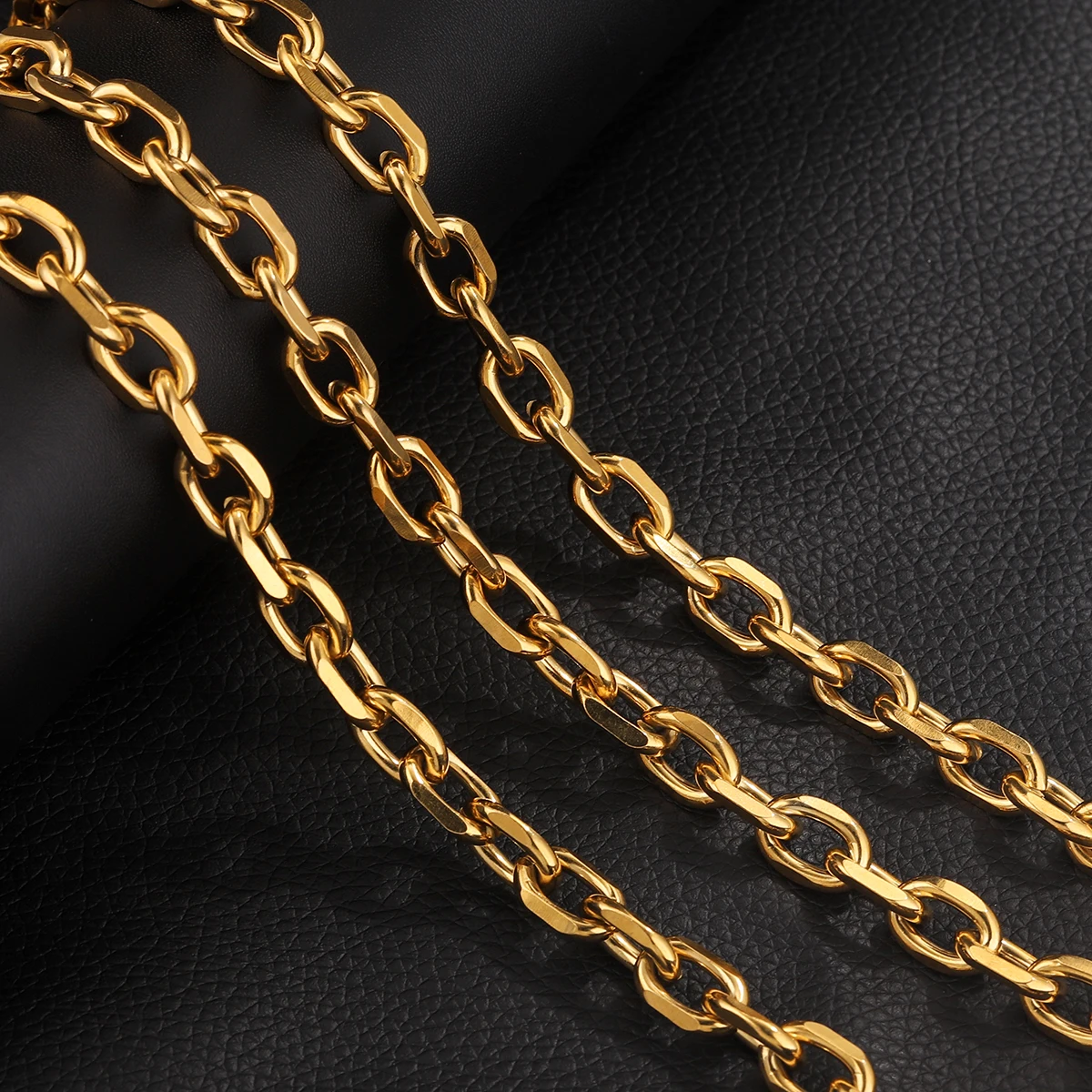 1 Meter Stainless Steel Gold Plated Heavy Duty Oval Chains for DIY Necklace Bracelet Women Man Jewelry Making Supplies Wholesale