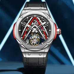 Orologio da uomo con tourbillon volante AESOP Movimento automatico con tourbillon scheletrato Orologi da polso meccanici Moda uomo Zaffiro Nuovo