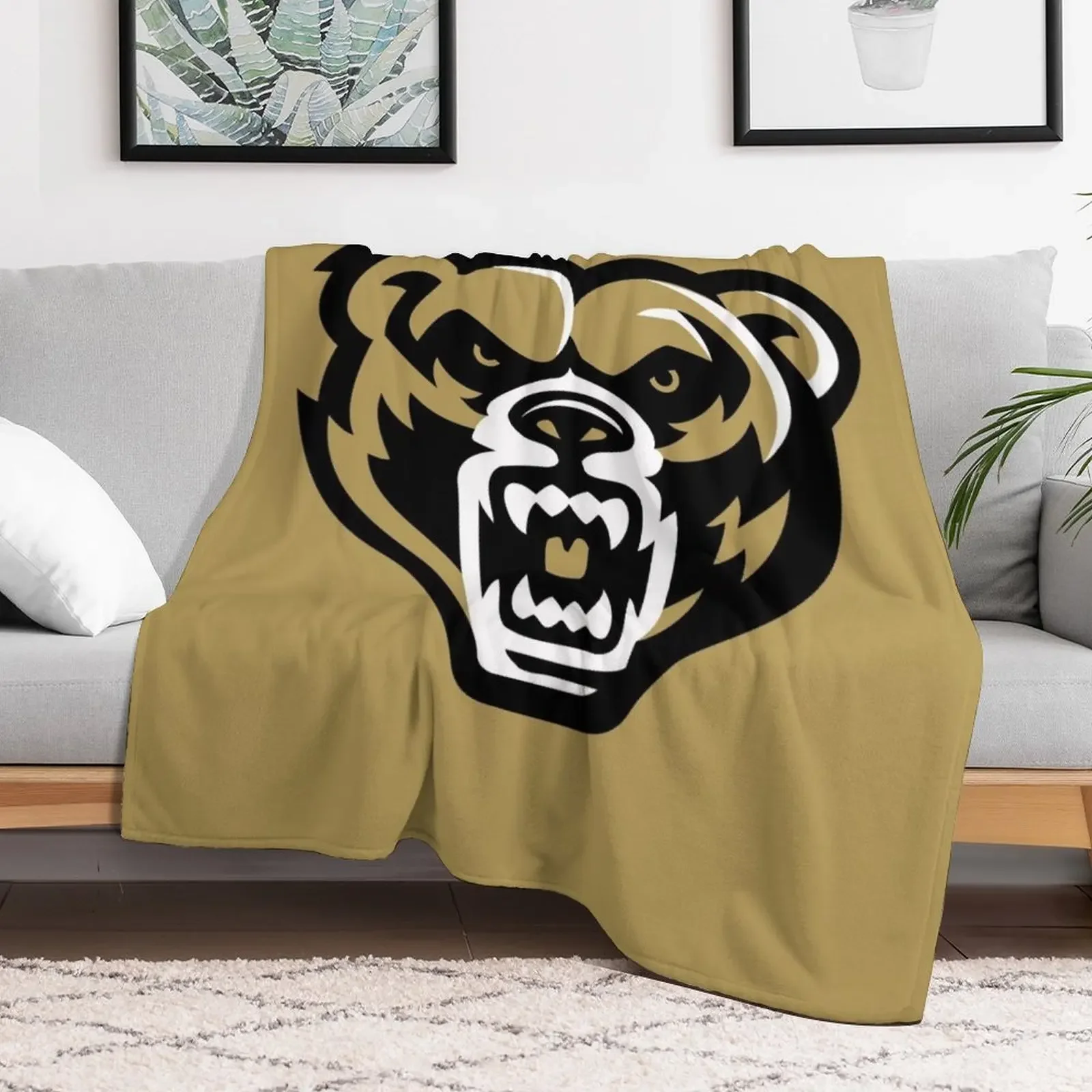 Oakland Golden Grizzlies Throw Blanket Soft Comfort Blanket for Reading Watching TV