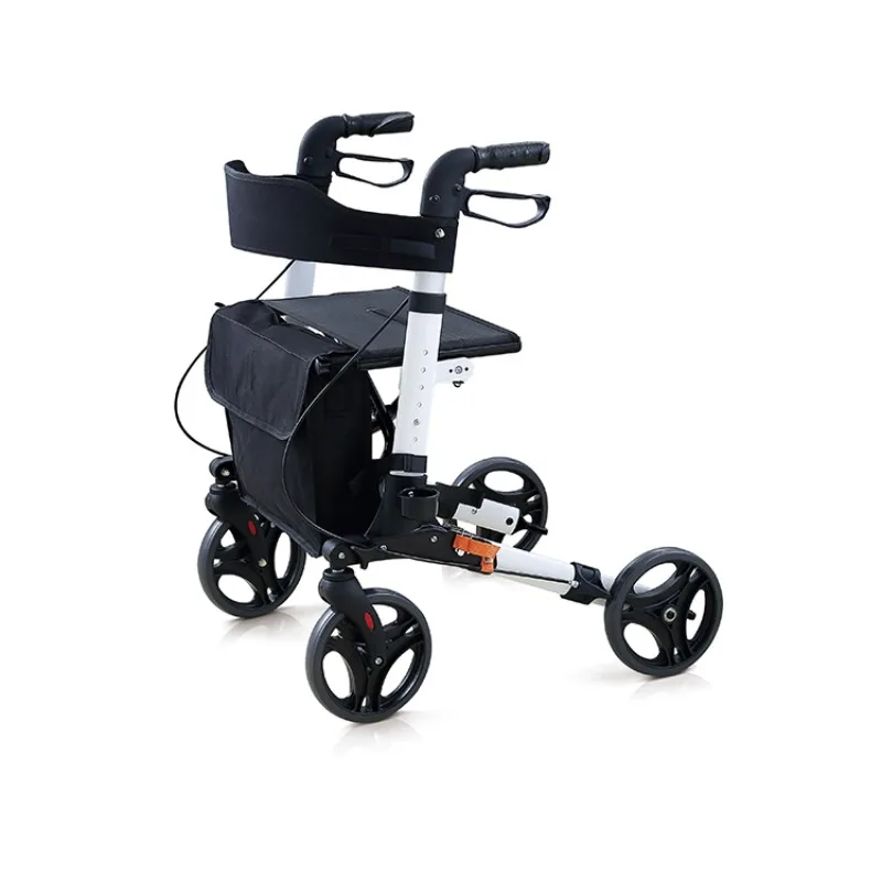 Wholesale walker 4-wheel lightweight aluminum shopping walker with disabled seat