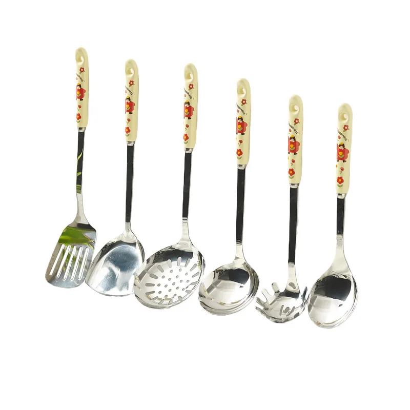 

New Creative Kitchenware Set Seven-piece Household Cooking Spatula Spoon Colander Stainless Steel