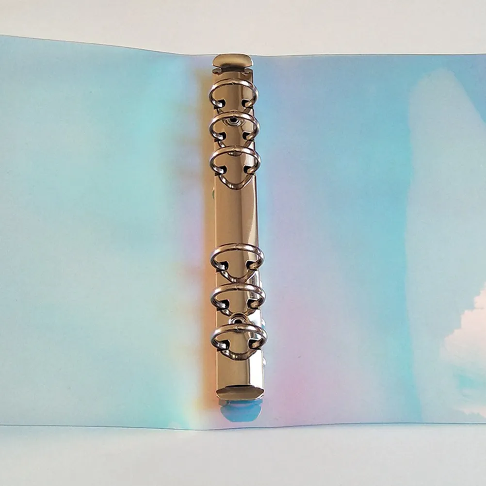 

Colorful Laser PVC File Binder with Stainless Steel Clip Button Closure Lightweight Portable for School Office Business Sorting