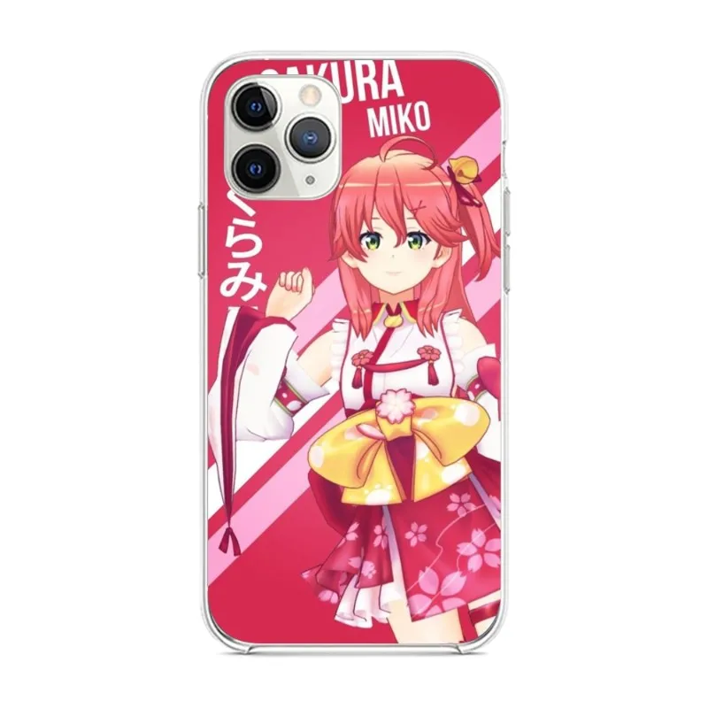 Anime Sakura Miko Phone Case for iPhone 14 13 12 11 XS X 8 7 6 Plus Mini Pro Max SE 2022 Clear Cover Funda Shell