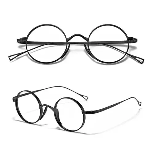 Imagen 2 del producto Nuevo Montura de gafas de titanio puro, forma ovalada, monturas de gafas de diseño Simple, decoración de ojos Retro clásica