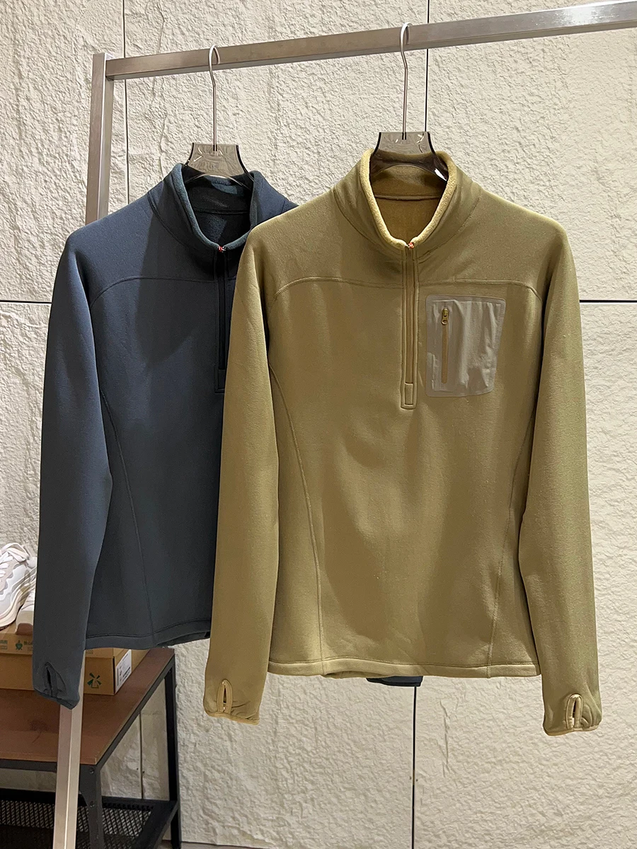 

Dingli Recommended Comfortable Lightweight Integrated Fleece Half Zip Men's Outdoor Casual Sport Lightweight Fleece Jacket