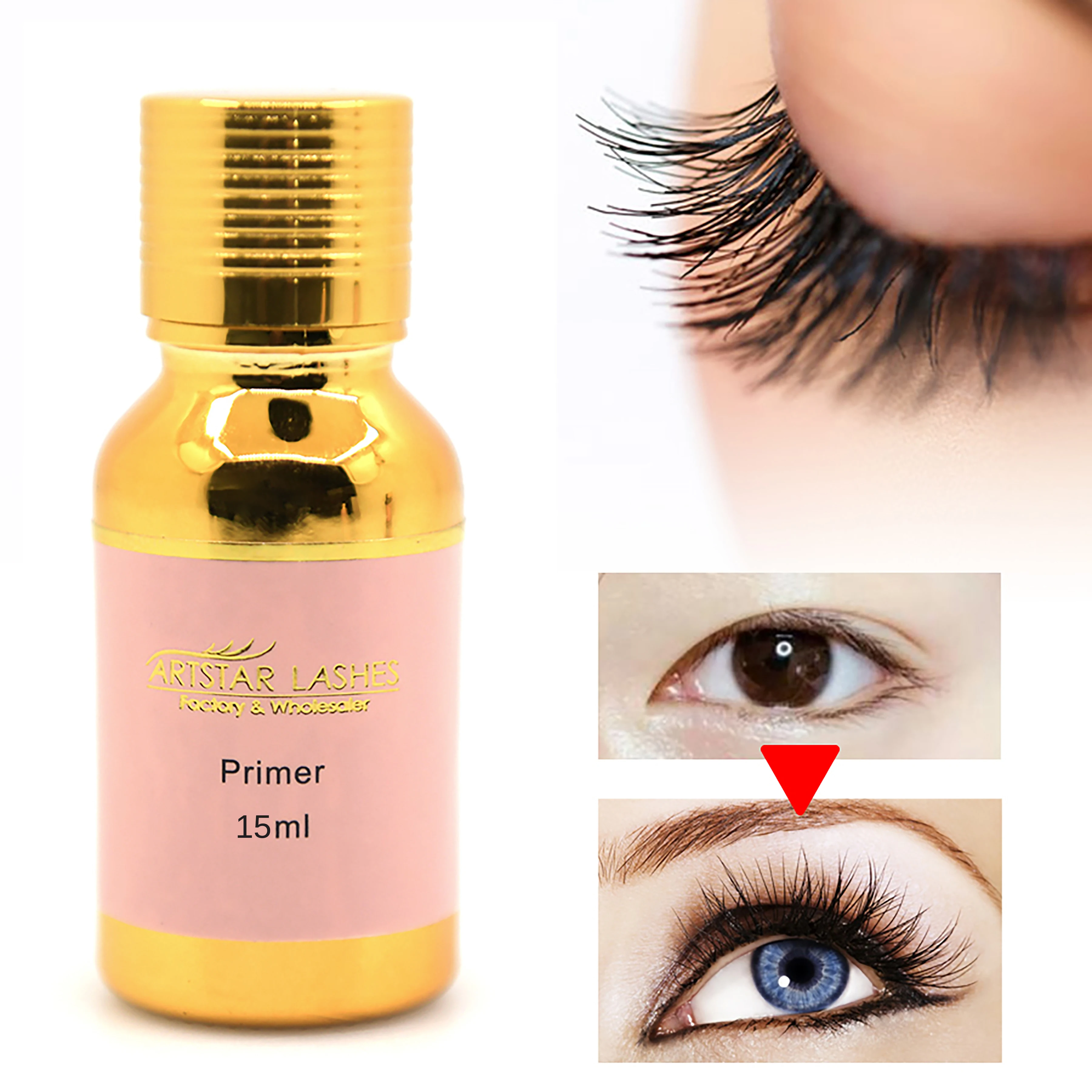 ARTSTAR 10ml/15ml Primer Eyelash Extension Clear Color Professional Fixing Agent Adhesive Lash Primer For Makeup