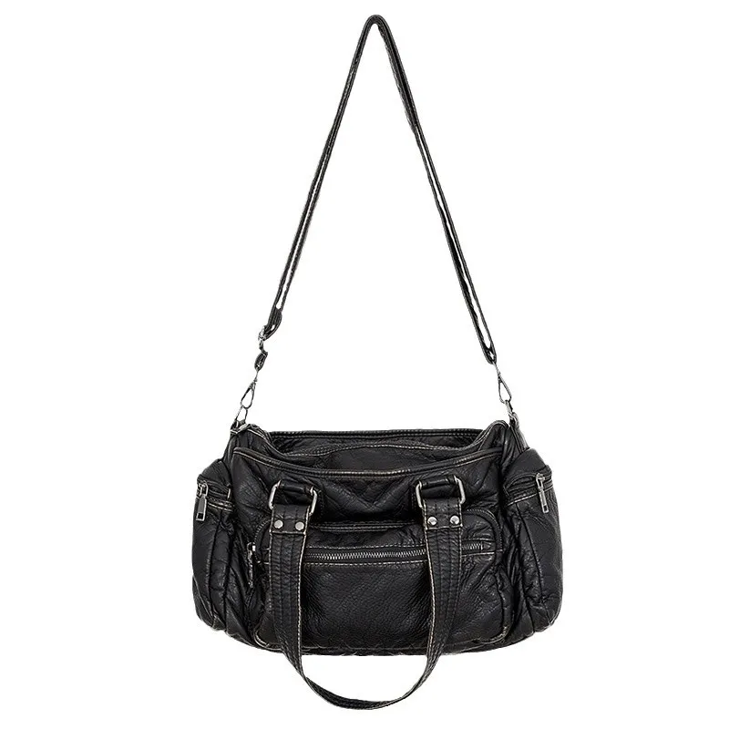 

Women Soft Leather Shoulder Bags Large Capacity Vintage Shoulder Crossbody Bags Luxury Travel Commuter Handbags Female Tote Bag