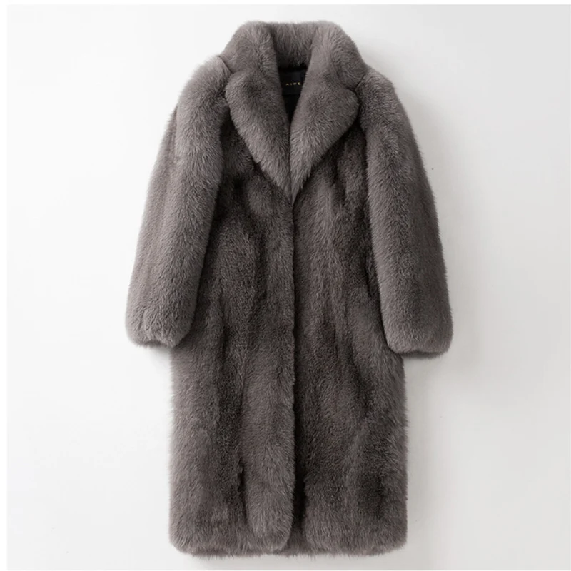 Men\'s Faux Fur Coat Winter 2022 Thicken Fluffy Long Sleeve Warm Outerwear Luxury Fur Long Bontjas Jackets Long Windbreaker Coat