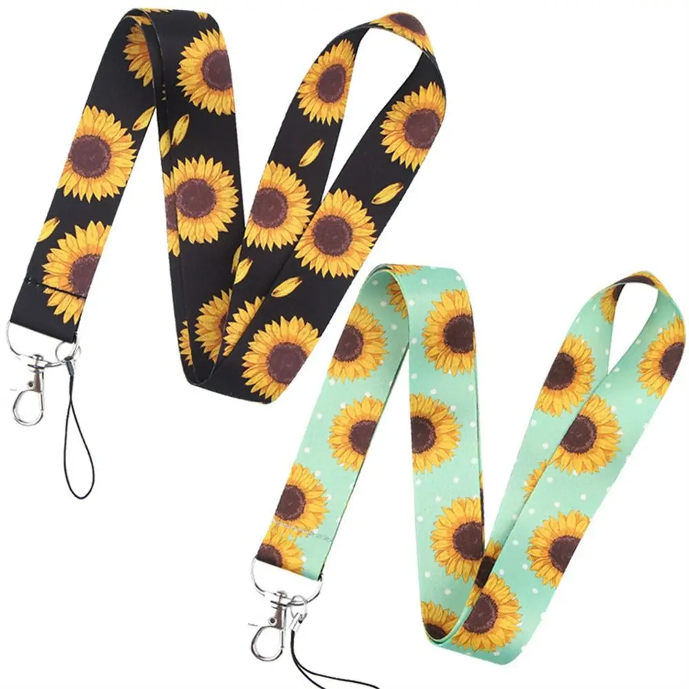 ID Badge Holder KeyRing Holder Phone Lanyard Mobile Phone Strap Sunflower Phone Lanyard Plant  Neck Straps Phone Hang Ropes