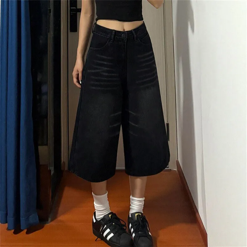 

Широкие джинсы с высокой талией, прямого кроя, летние, новые, для полных женщин, брюки-клеш, повседневные брюки