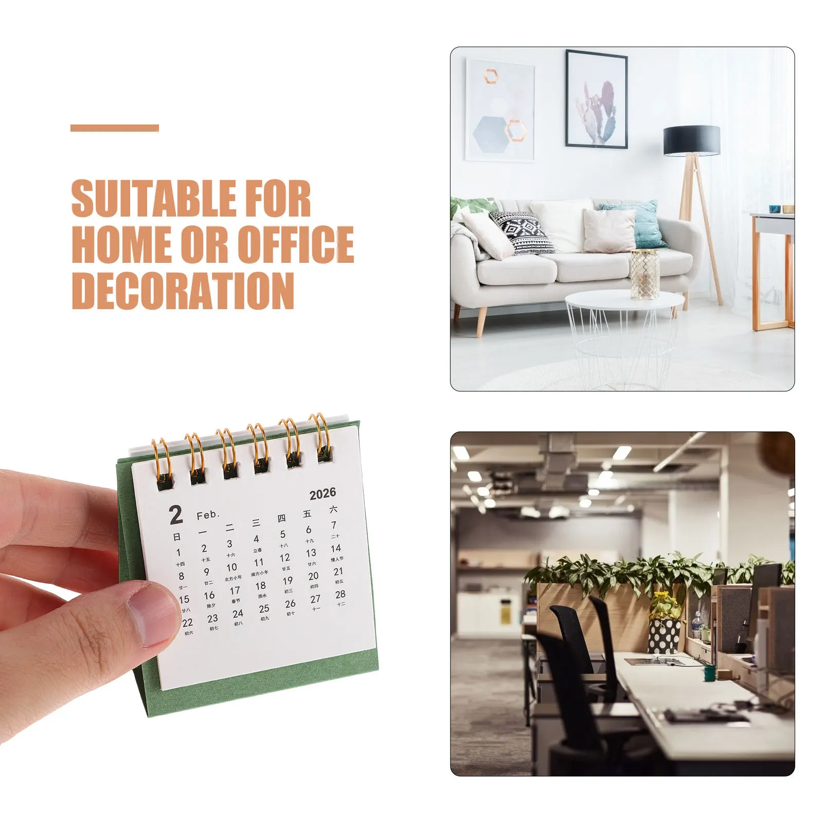 Mini-Desktop-Kalender 2026: Kompakter, stehender Flip-Schreibtisch-Organizer für Zuhause, Büro, Wandmontage, Zeitmanagement-Tool, kleine Tischplatte