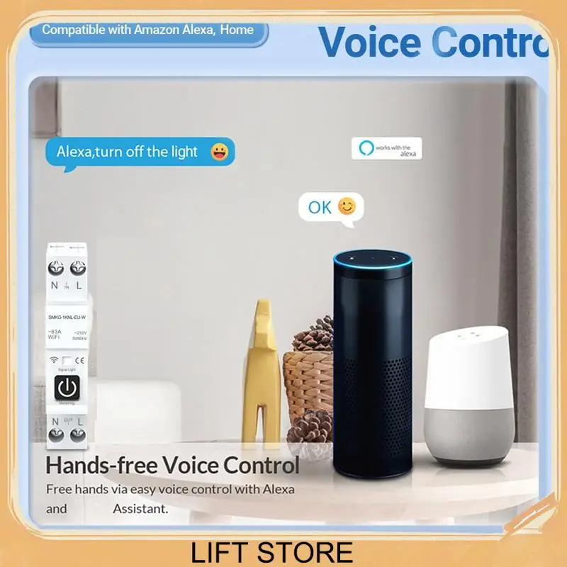 BTLIFE-Tuya WIFI Smart Circuit Breaker 1P+N 1A-63A Adjustable DIN Rail With Metering Work With Smart Life Alexa Home