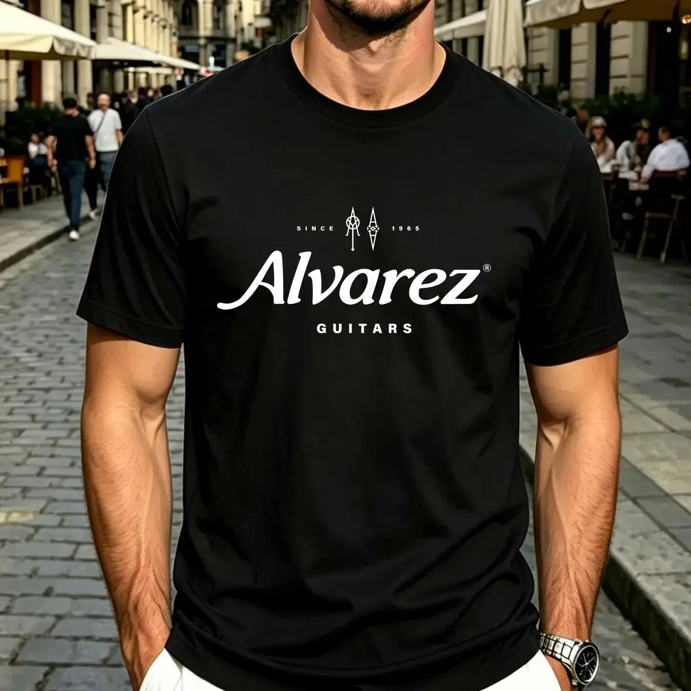washed T Shirt New Alvarez Guitars Acoustic Men's Logo USA size S XXL long sleeves vintage Washed Top For Everyday Wear homme