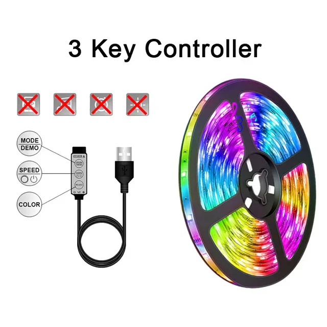 

10M USB LED Strip Light Bluetooth RGB 5050 5V Syn Lights Flexible LED Lamp Tape Ribbon TV Desktop Screen BackLight Diode Tape