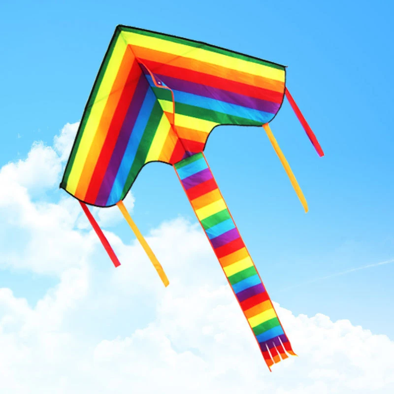 1-delig mode gemakkelijk vliegen lange staart kleur gestreepte vliegers nieuw ontwerp regenboog vliegeren speelgoed voor kinderen buitenplezier sport