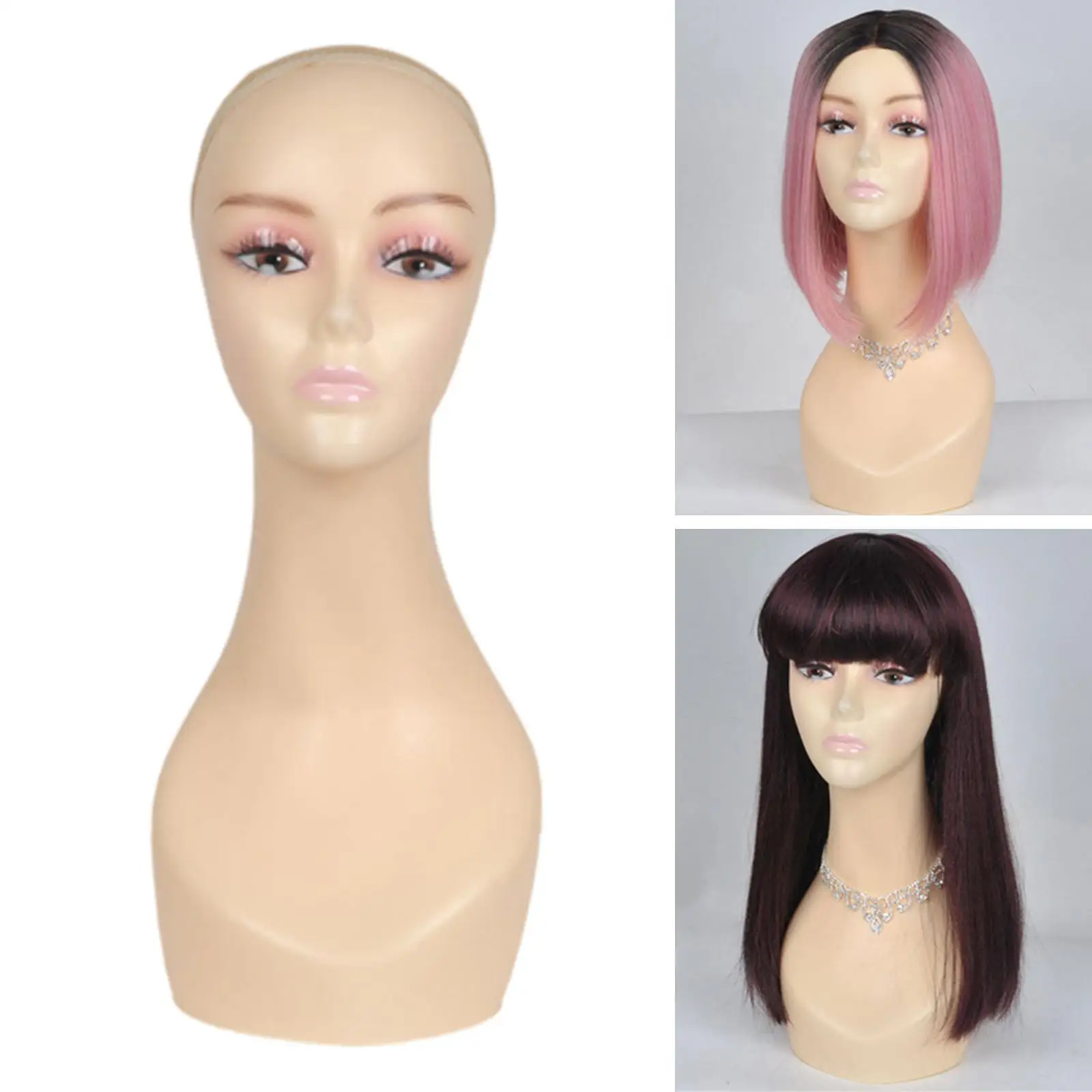 

Bald Manikin Head Wig Display Model Lightweight with Makeup Wig Stand Training Head for Scarves Jewelry Props Shop