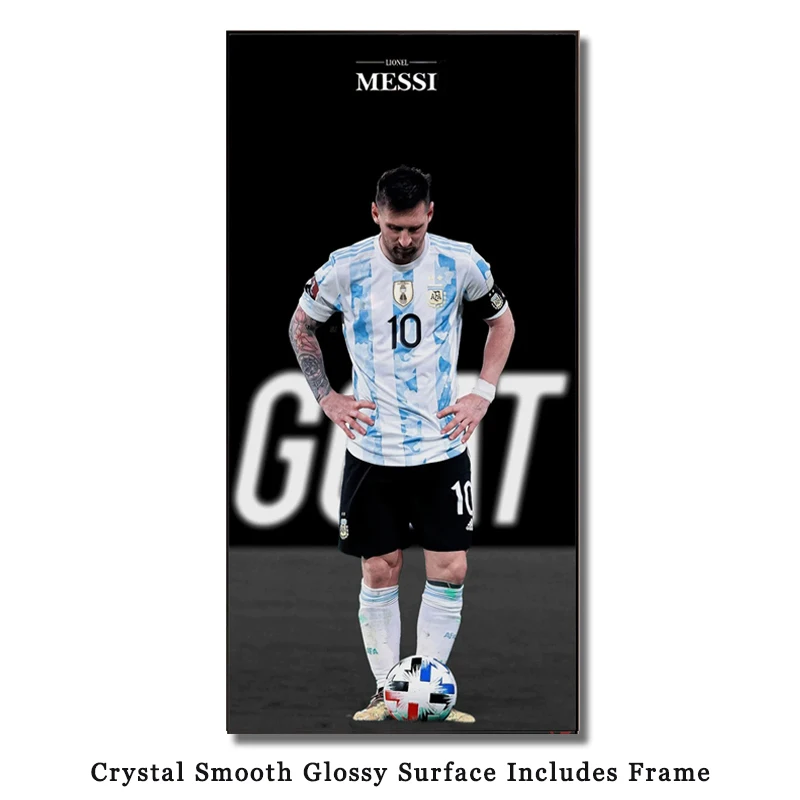 

Wall Art Pictures hologram Messi poster for room cornice with frame 50x100 barcelona words for bedroom wall for room livingroom