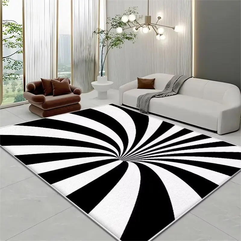 Stereoscopic Vision Square Living Room 3D Carpet Illusion Trap Pattern Home Bedroom Tea Table Floor Mat Customizable