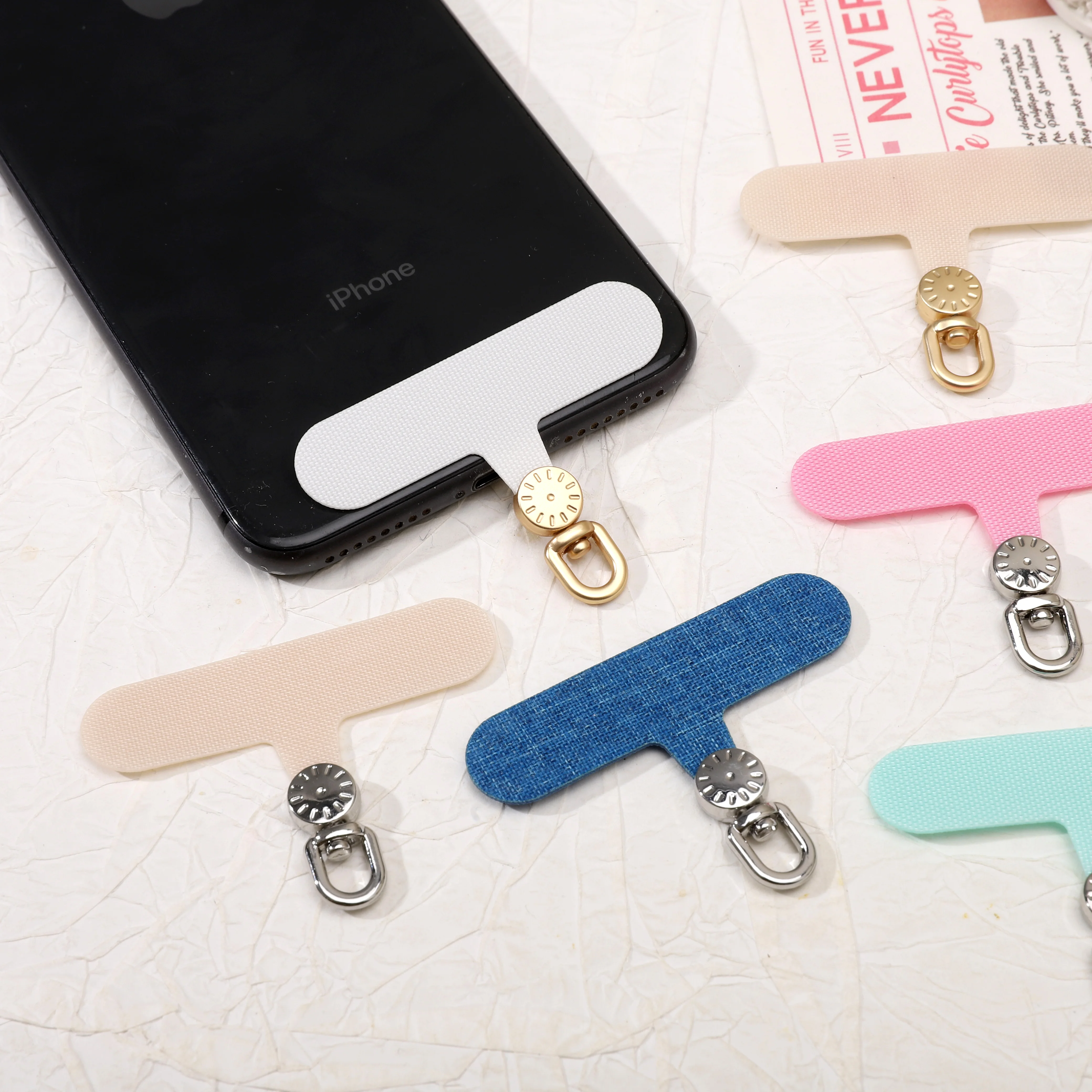 Porte-clés rotatif en tissu Oxford coloré résistant à l'usure, pour téléphone portable, Anti-perte, corde suspendue, matériaux d'espacement, 1-2 pièces