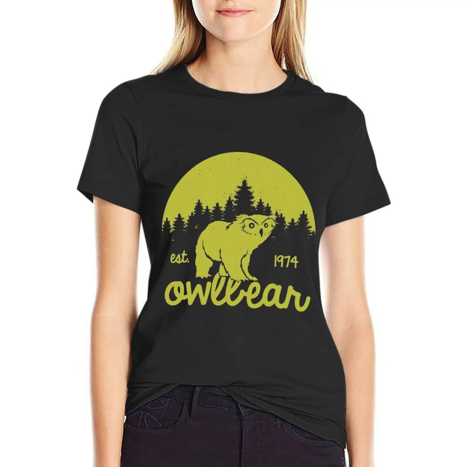 Owlbear T-Shirt kawaii clothes vintage clothes female t shirts for Women loose fit