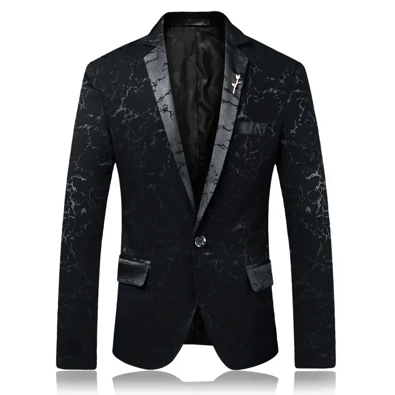 2024 Men Spring High Quality Leisure Printing Business Suit/Male Slim Fit Fashion Tuxedo Men's Casual Blazers Jacket Size S-3XL