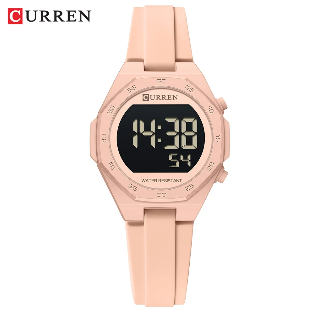 CURREN Fashion Women Sport Watch Small Dial Alarm Clock Waterproof Stopwatch Digital Women Electronics Chronograph Wristwatch