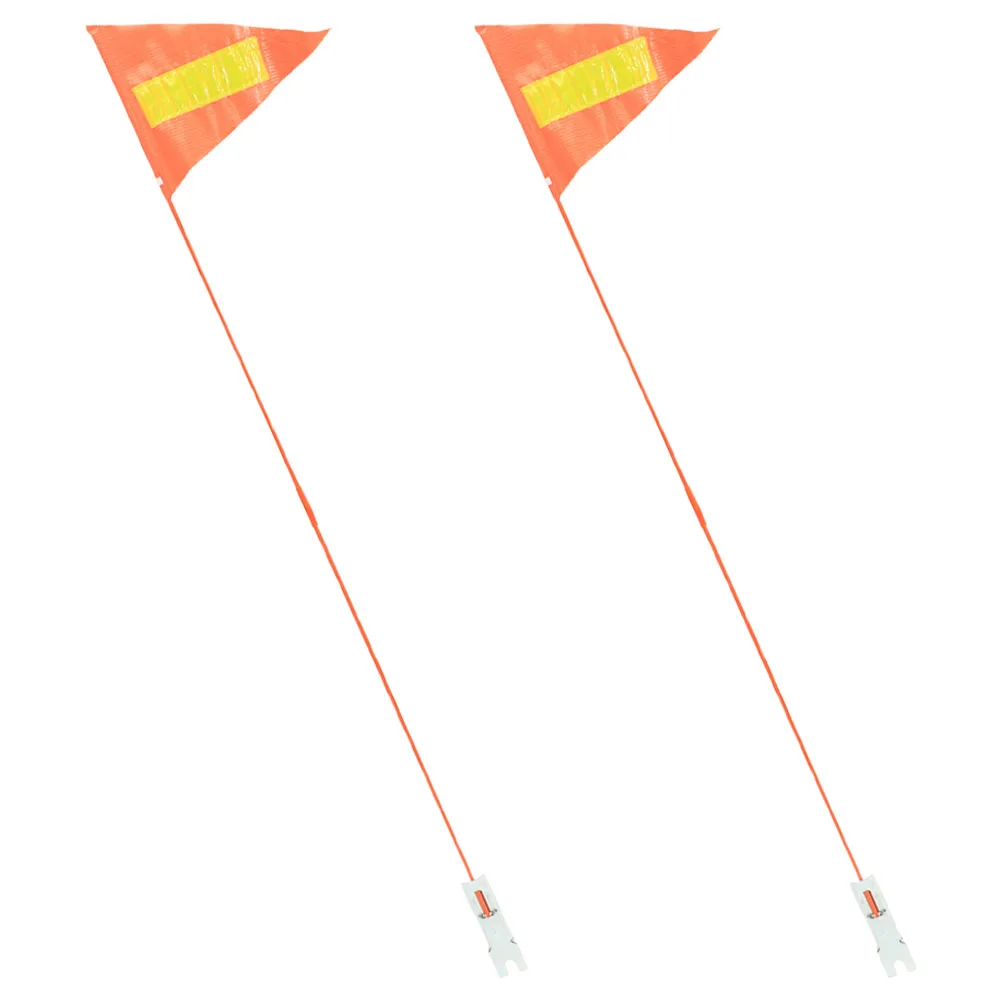 

2pcs Bicycle Trailer Safety Flag For Kids Wear-Resistant Bike Flag Portable Cycling Warning Sign Adjustable Reflective