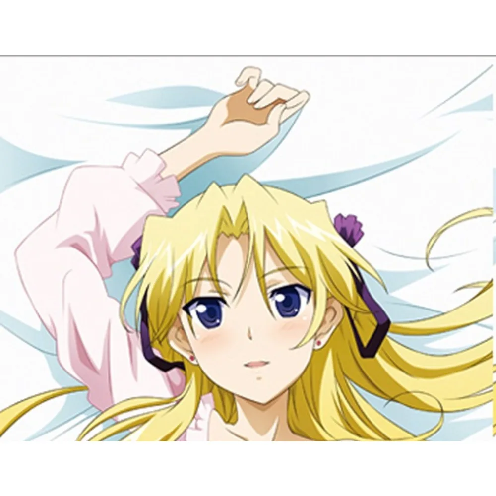 Charming Wavy Long Honey Blonde Hair Gentle Anime Girl Erica Blandelli Dual Sided Dakimakura Pillowcase