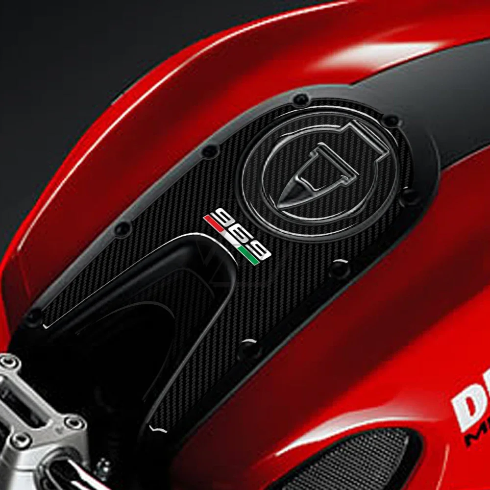 

For Ducati Monster 696 2008-2014 3D Carbon-look Motorcycle Fuel Gas Cap Stickers Tank Pad Protection