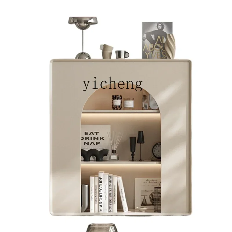 

Minimalist Cream Style Solid Wood Fireplace Cabinet Modern & Minimalism Hallway Curio Cabinet Display Cabinet