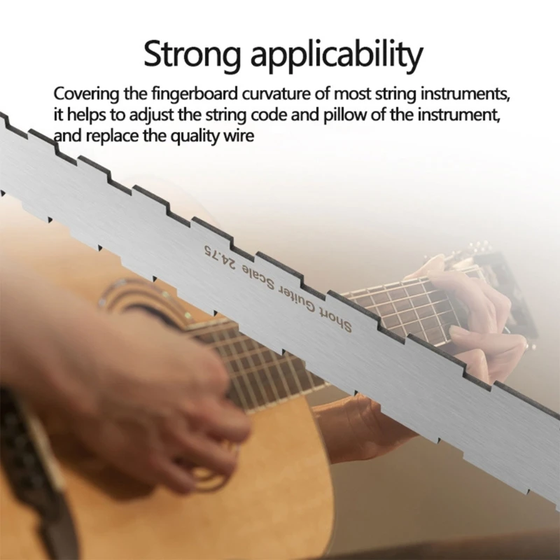 String Height Gauge Guitar Notched Radius Gauges Polishing Gasket Guitar Neck Notched Straight Ruler Measuring Tool