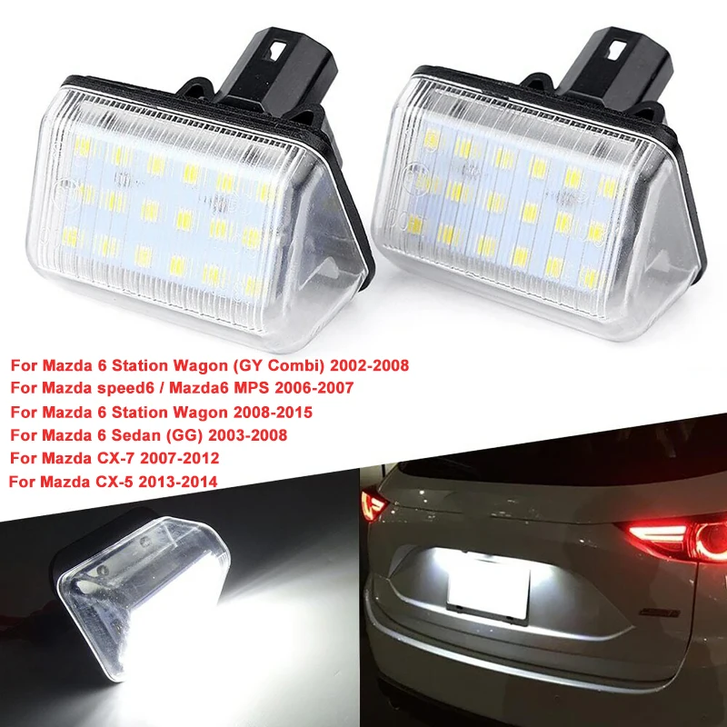 2x 18LED License Plate Lights for Mazda CX-5 2013-2014/CX-7 2007-2012 (White Light)